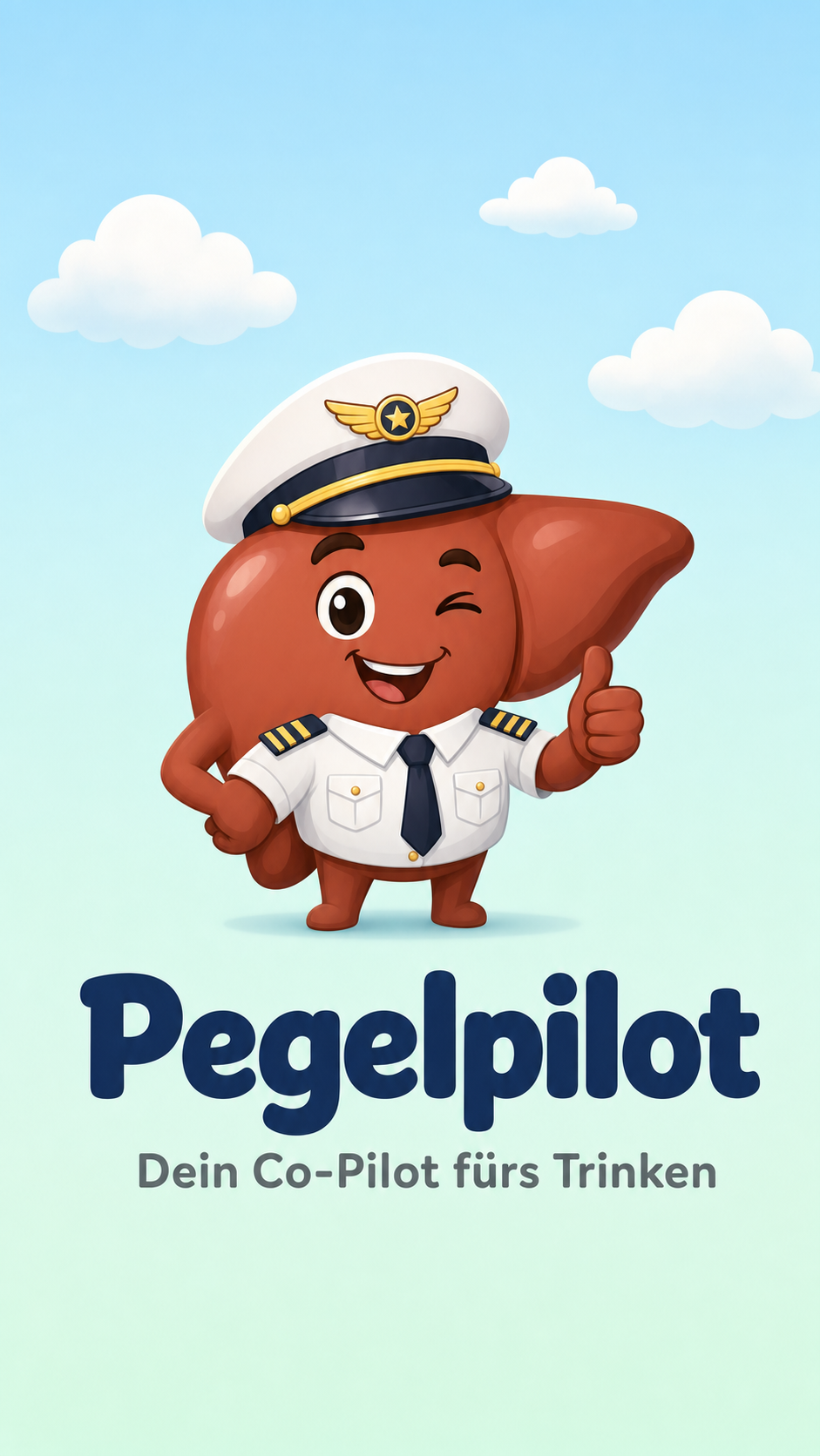 Pegelpilot Piloten-Liver Maskottchen